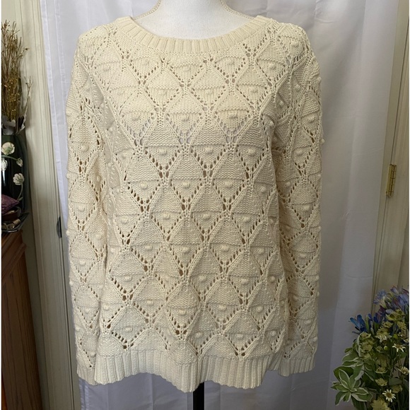 Women’s, Tommy Hilfiger, Open Knit, Crew Neck, Sweater - Picture 1 of 9